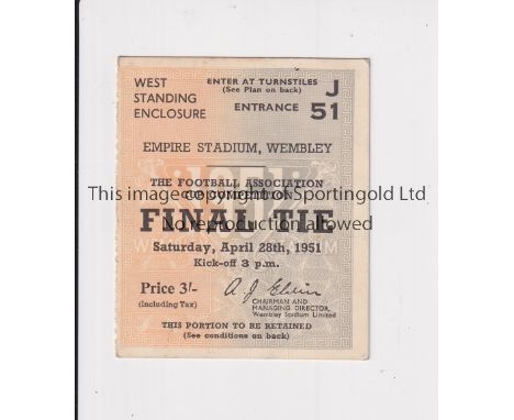 1951 FA CUP FINAL     Ticket for Blackpool v Newcastle United.    Good