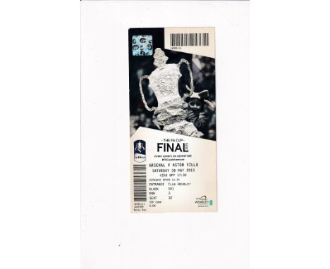 FA CUP FINAL 2015 Royal Box FA Cup Final ticket Arsenal v Aston Villa 2015. Good