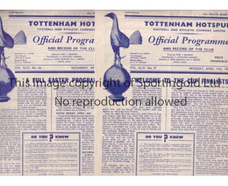 TOTTENHAM HOTSPUR       Twenty three home programmes for 1953/4 including 21 League and 2 FA Cup, usual slight creases.   Fai