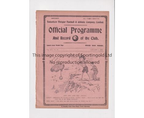 TOTTENHAM HOTSPUR       Programme for the home London Combination match v QPR 24/1/1920, ex-binder.    Generally good