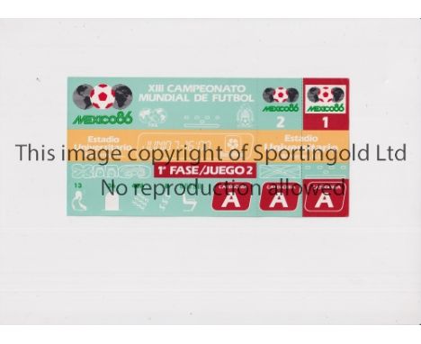 1986 WORLD CUP       Unused ticket for Poland v Portugal 7/6 at the University Stadium.     Very good