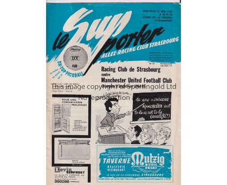 MANCHESTER UNITED      Programme and L'Equipe 13/5/1965, French newspaper with match report and pictures, for the away ICFC t