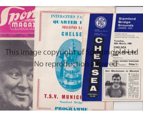 CHELSEA     Programme, pirate programme issued by Starkey and German magazine, Sport 31/3/1966 with pictures and report for t