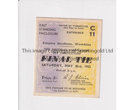 1951 FA CUP FINAL    Ticket for Arsenal v Newcastle United.    Good