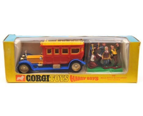 Corgi Toys ‘Hardy Boys’ 1912 Rolls Royce Silver Ghost (805). A multi coloured vehicle in red, blue and yellow with ladder fix