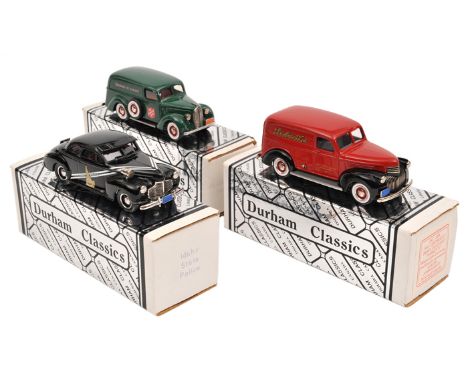 3 Durham Classics white metal models.  1941 Chevrolet Panel Delivery van (DC12B) ‘Labatt’s’ in red and white livery.  1939 Fo