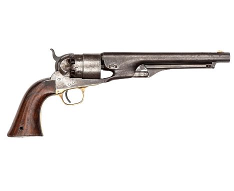 A 6 shot .44” Colt Model 1860 Army percussion revolver, number 51007 on all parts (1862), with New York address on barrel and