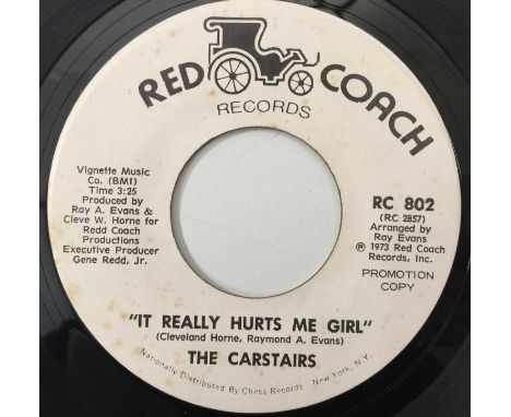 THE CARSTAIRS - IT REALLY HURTS ME GIRL 7" (US PROMO - RED COACH RC802). A rare original US 7" promo copy of It Really Hurts 