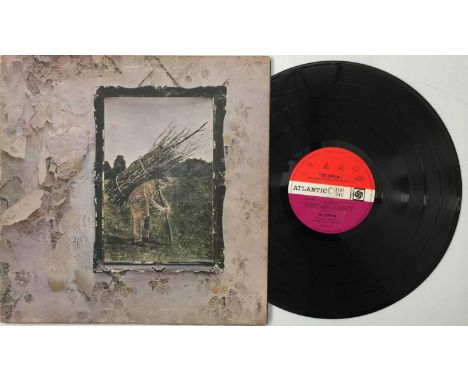 LED ZEPPELIN - IV LP (VERSION 4 - UK ATLANTIC 2401012). A quality, "version 4" original UK LP pressing of Led Zeppelin's unti