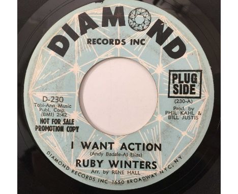 RUBY WINTERS - I WANT ACTION/ BETTER 7" (US PROMO - DIAMOND D-230). A scarce US 7" promo copy of Ruby Winter's 1967 single I 
