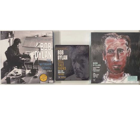 BOB DYLAN - BOX SET COLLECTION. A collection of 3 x box sets by Bob Dylan (2 x LP, 1 x CD). Titles are Tell Tale Signs (2008 