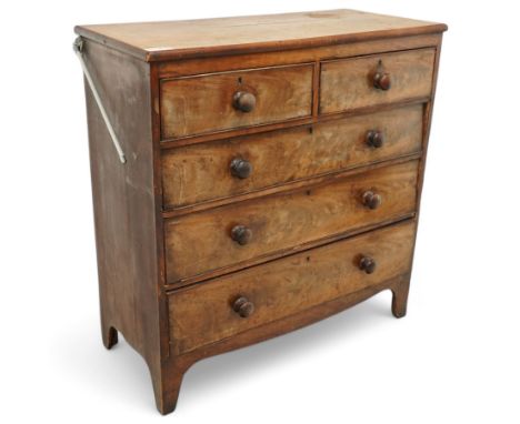 Victorian mahogany chest, fitted with two short over three long drawers, on bracket feetDimensions: Height:&nbsp;104cm&nbsp; 