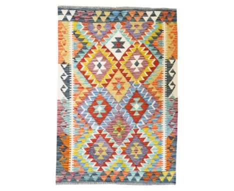 Chobi Kilim multi-coloured ground rug Dimensions: Length/Width:&nbsp;147cm&nbsp; Depth/Diameter:&nbsp;104cm