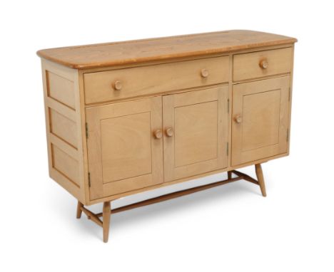 Lucian Ercolani for Ercol - elm sideboard model no. 351, two drawers over cupboards Dimensions: Height:&nbsp;82cm&nbsp; Lengt