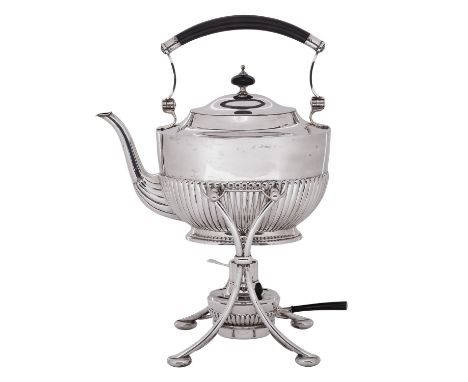 EDUARD FOEHR- KÖNIGL.HOFJUWELIER-STUTTGART "Teekanne auf Rechaud mit Brenner"  800er. Silber, 1835-1904 KOCH & BERGFELD, Brem