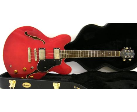 Tanglewood TSB59 hollow body electric guitar, ser. no. 03122500313, cherry finish,  electrics appear to be in working order, 