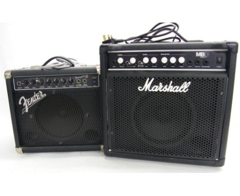 Marshall MB series B15 bass guitar amplifier; together with a Fender Frontman reverb amp (2)