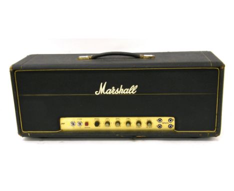 1972 Marshall JMP 50 watt amplifier head, made in England, ser. no. S/A4786D, appears to be in working order, dust cover