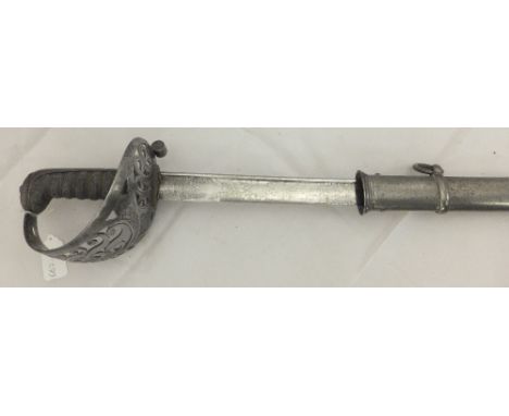 An 1821 pattern heavy cavalry officer's sword, retailed by Lonsdale & Tyler CONDITION REPORTS Overall with wear, tarnish and 