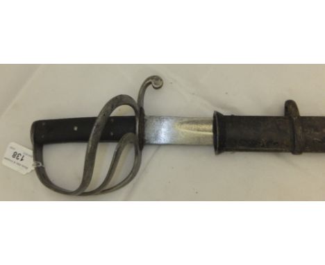 An 1853 pattern cavalry trooper's sword CONDITION REPORTS Wear, knocks, scuffs, pitting.  Tip of blade missing, and tip area 