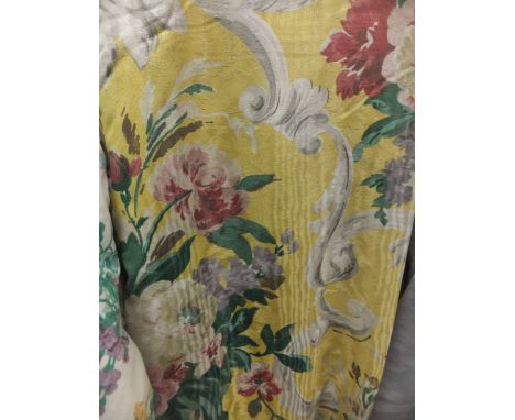 Two pairs and a single Whistler Nina Campbell design cotton interlined curtains CONDITION REPORTS Approx 293cm long x 254cm w