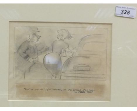 IN THE MANNER OF DONALD FRASER GOULD MCGILL (1875-1962) "You've got no light behind, so I'm afraid I'll have to pinch you ! "