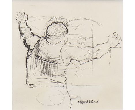 * PETER HOWSON (SCOTTISH b 1958), MONSTER pencil on paper, signed 16cm x 16xm Mounted, framed and under glass