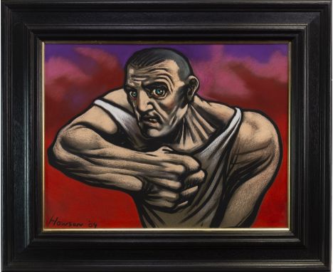 * PETER HOWSON OBE (SCOTTISH b 1958), GOVAN HARDMAN pastel on paper, signed 46cm x 61cm Framed and under glass.