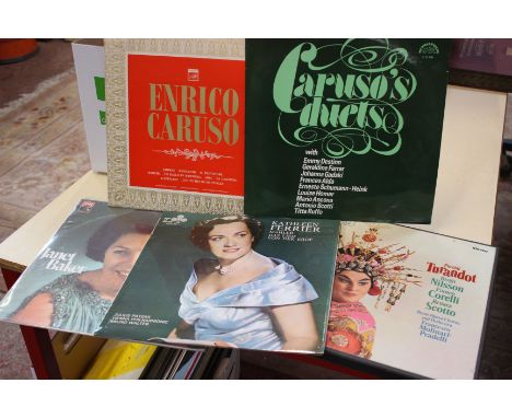 A Garrard record player, and a collection of records 