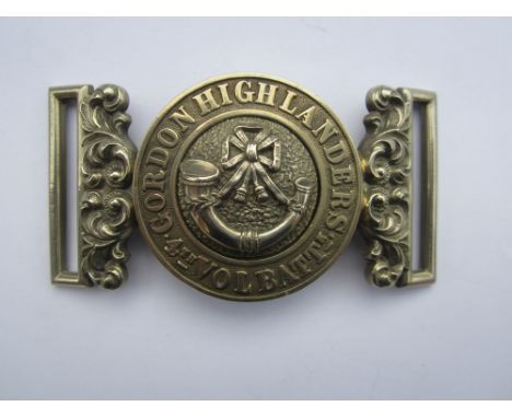 The Gordon Highlanders, 4th Volunteer Battalion, Officer's Waist Belt Clasp, c.1884-1894,In silver plate and of standard 1855