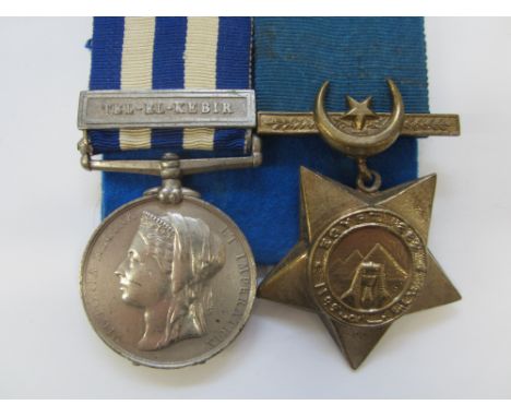 Pair to Private J.Cherry, 19th Hussars,Egypt 1882-89, dated reverse, one bar, Tel-El Kebir (1881. P** J.Cherry 19th Hussars);