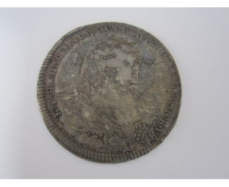 Russia,Poltina (1/2 Rouble), 1739, bust right, with jewelled hairpiece, R.Crown above crowned double-headed eagle, shield on 