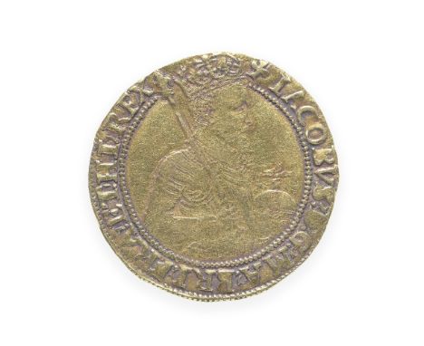 James I, 1603-25,second coinage (1604-19), Unite, 10.02g, half-length bust in ornate armour right, holding orb and sceptre, R