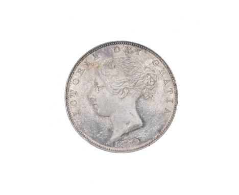 Victoria,Proof Halfcrown, 1839, young head left, WW incuse on trun., R.Crowned shield of arms, edge plain (S.3887).  Indentat