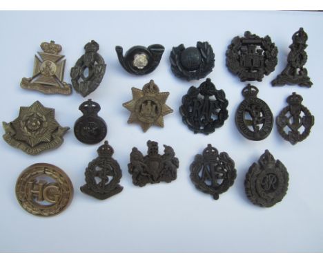 WW2 Bakelite Cap Badges,Very good quality examples with all fasteners present, Home Guard, Devonshire, East Yorks, Wiltshire,