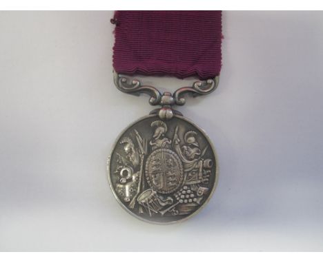 Army Long Service and Good Conduct,V.R. impressed (Serjt Wm Mann, Staff).  Evidence of brooch mounting to reverse, otherwise 