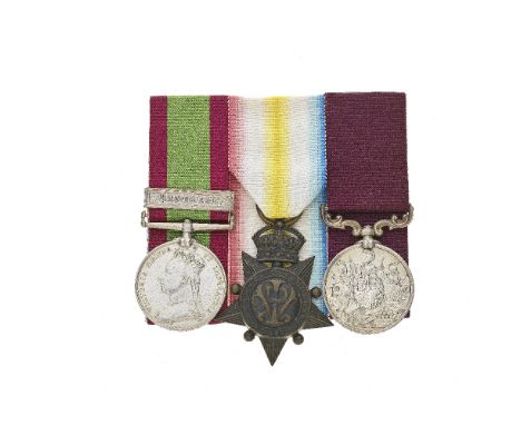 Three to Quartermaster Sergeant M.A.Cameron, Gordon Highlanders,Afghanistan 1878-80, one bar, Kandahar (884. Qr Mr Sgt M.A.Ca