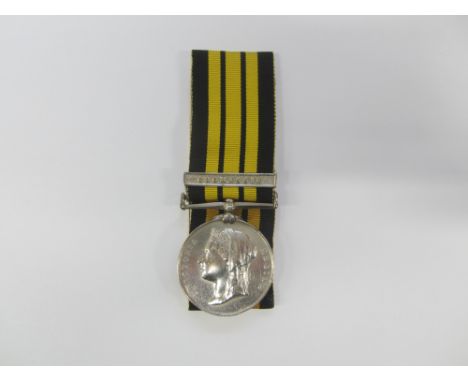 Ashantee 1873-74,one bar, Coommassie (1715. Pte D.Hogg, 42nd Highds 1873-4). A couple of light edge bruises and contact marks