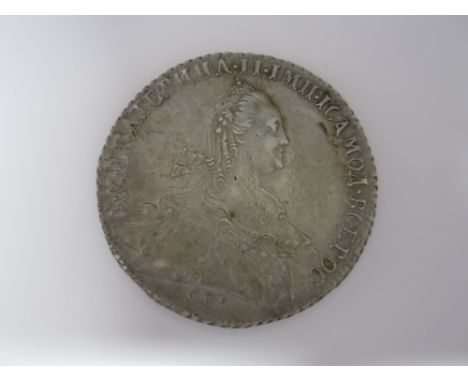 Russia,Rouble, 1774, crowned bust right, R.Crown above crowned double-headed eagle, shield on breast, X on tail (KM#67a.2).  