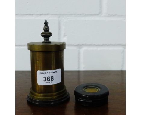 Magnaflow Series 2 compass together with a brass trench art style jar and cover, 30cm high,(2) 