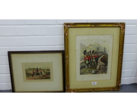 Two Rudolph Ackermann coloured military prints to include '42nd Highlanders, Costumes of the British Army No.7' and 'Chobum S