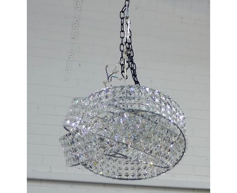 A pair of contemporary glass light fittings, (2) 