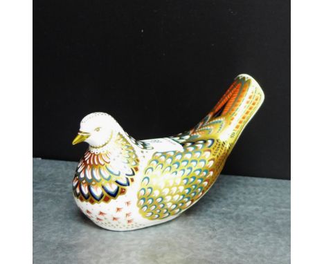 A Royal Crown Derby porcelain Imari Bird paperweight with gold stopper