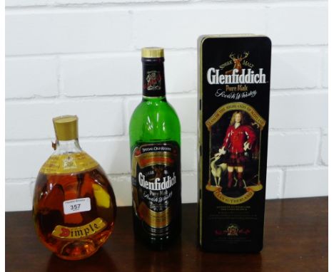 Glenfiddich Single Malt Scotch Whisky, 70cl, 40% vol, bottled by William Grant & Son Ltd, in a presentation tin, together wit