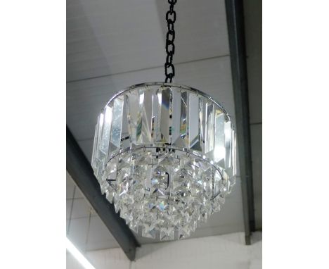 A contemporary glass ceiling light / chandelier