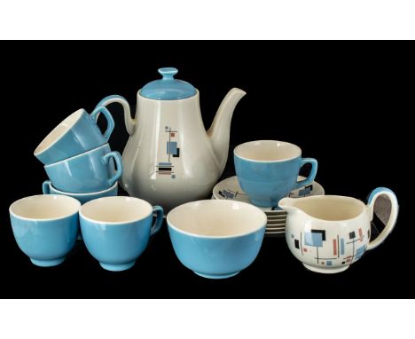 Palissy Gayday Original 1960's Teaset comprising teapot, 6 cups and saucers and sugar bowl. Full marks to base and of small p