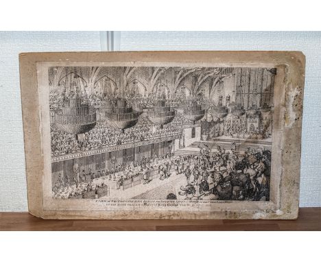Denis Dighton ( 1792 - 1827 ) A View of Westminster Hall - During the Banquet Given In Honour of the Coronation of His Most G