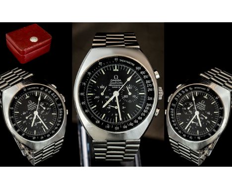 Omega - Speed Master Professional Mark II Stainless Steel Gents Manual Wind Wrist Watch. c1971 Features Black Dial, Luminous 