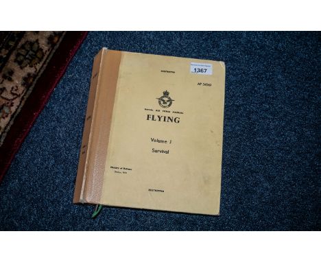 RAF Interest. Royal Air Force Manual Book on ' Flying ' Volume J, Survival, Ministry of Defence October 1976, Stamped Restric