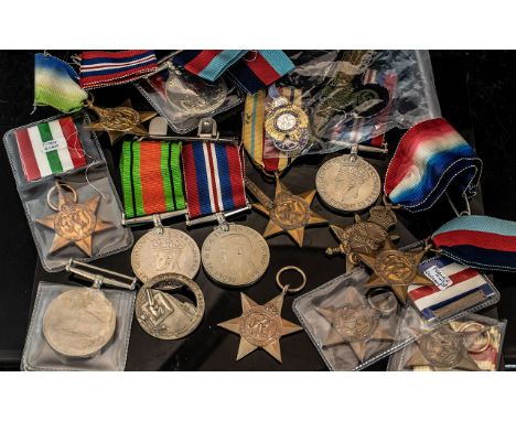 A Collection of World War l and World War II Military Medals - Some Named and Unnamed, comprising of (1) 1914 - 1915 Star, Aw